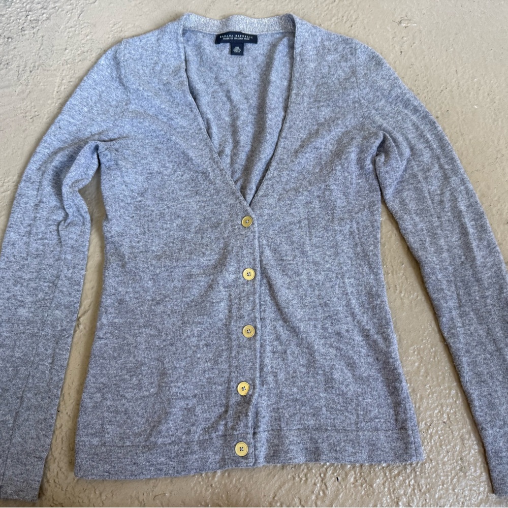 Banana Republic Women’s Grey Button-Up Cardigan Size XS/ Made Of Italian Yarn
